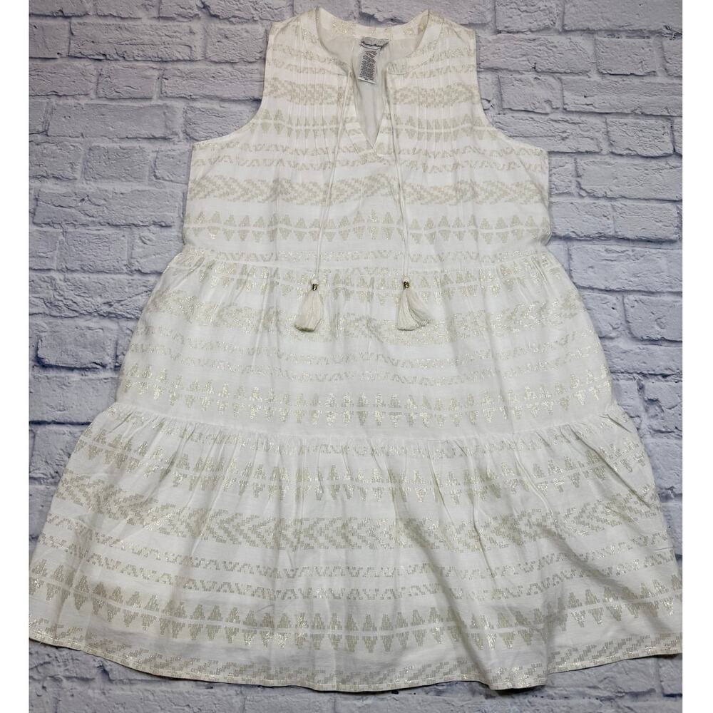 NWOT Tommy Bahama Clip Ivory White Shimmer Dress Coverup Medium A598